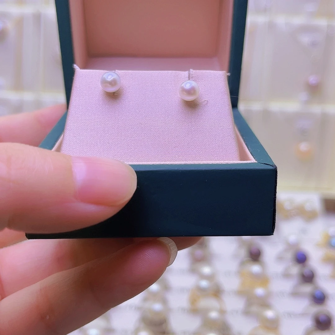 耳饰银S925镶嵌淡水珍珠