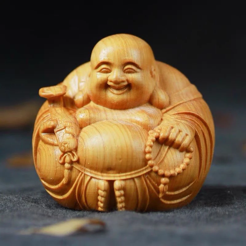 《粉丝福利》一团和气4公分崖柏木雕根雕工艺品摆件