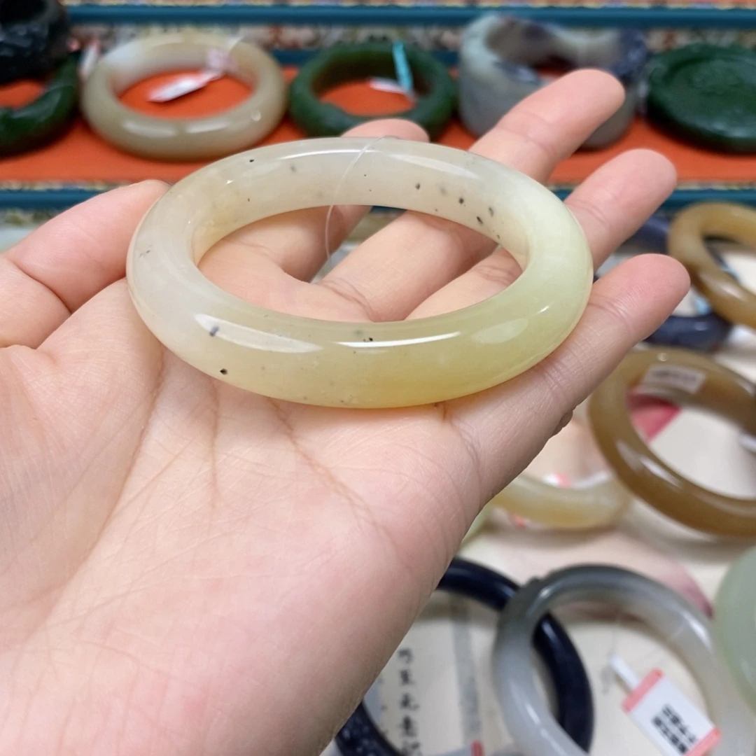 Y***、和田玉未镶嵌手镯新疆且末糖青花手镯51.5#