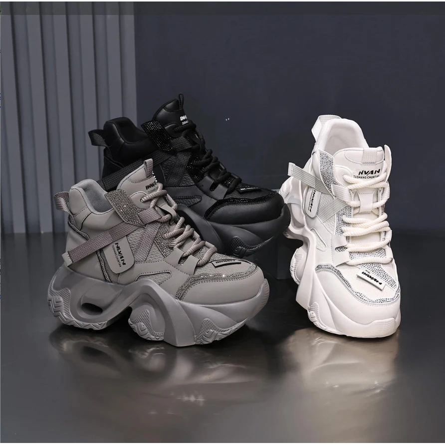 【麦子】【单里/加绒】2025冬新款增高老爹鞋女超火加绒厚底休闲女鞋