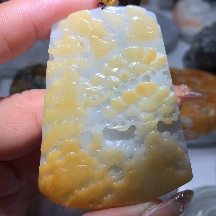 翡翠未镶嵌颈饰保真天然A货翡翠