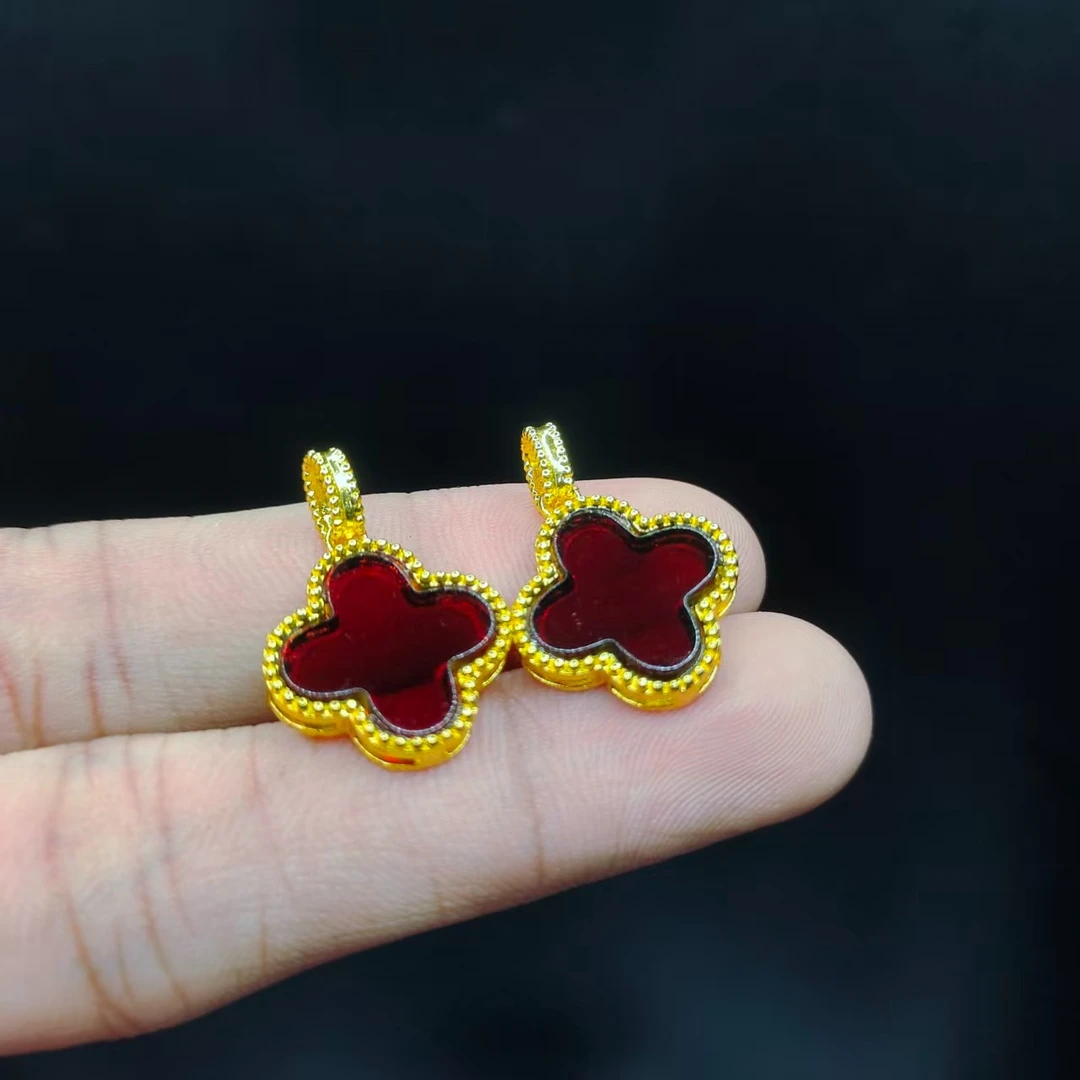 【康康严选】血珀琥珀幸运草吊坠赠皮绳XP9【多样性发其一】约14mm+