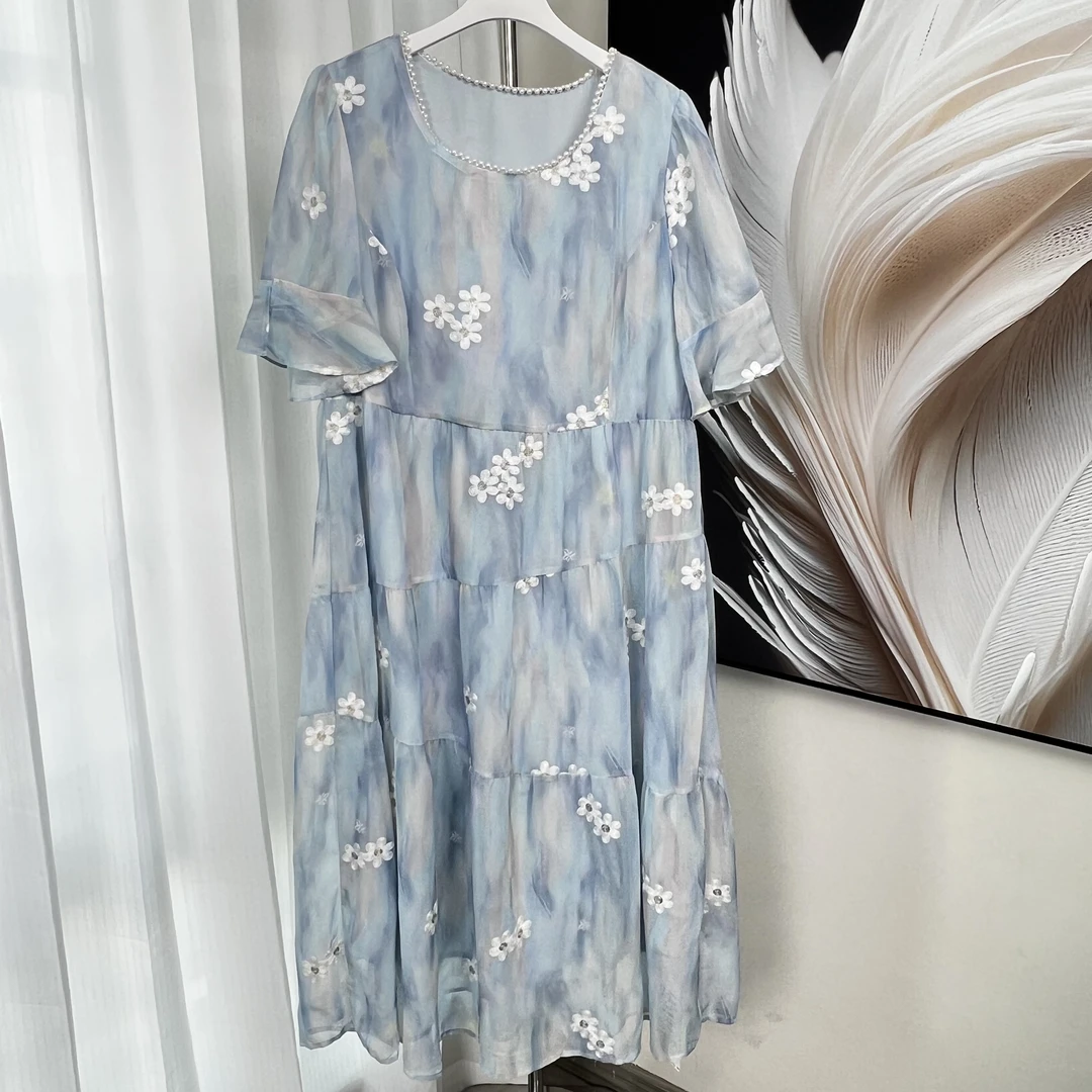 【女权贵族】T-高端品质夏季女神刺绣连衣裙-3379