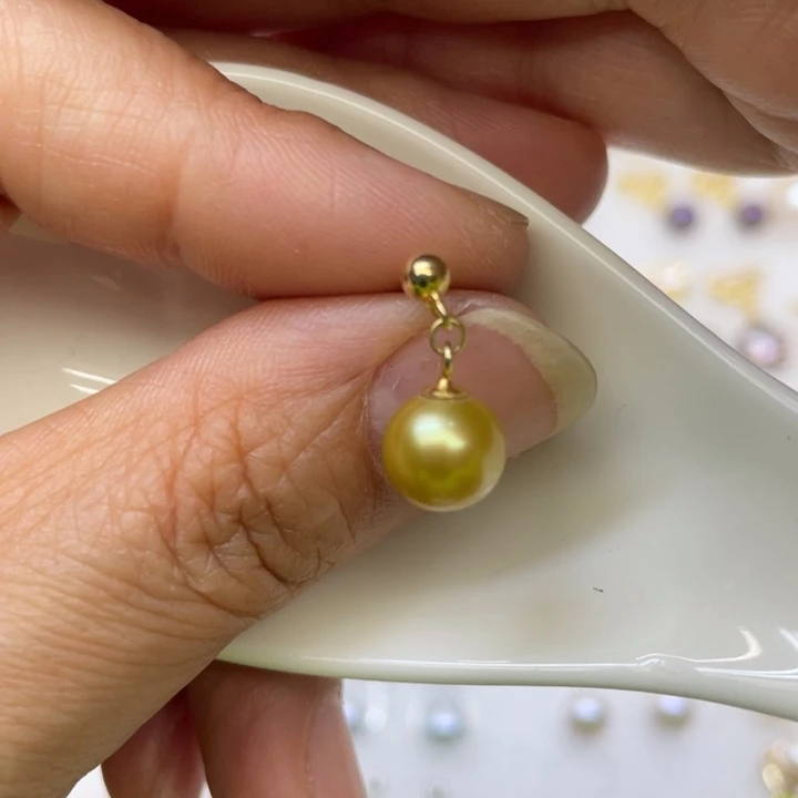 银S925镶嵌淡水珍珠耳饰本*