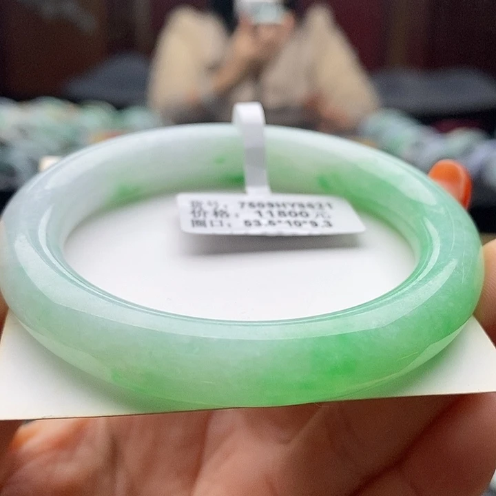 未镶嵌手镯翡翠53+圆条65
