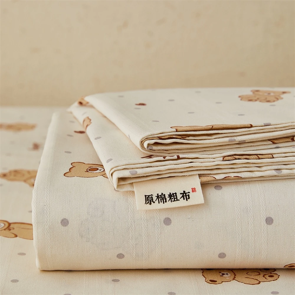 BABY熊三枚缎全新工艺大帆布老粗布贴身柔软吸汗透气床单原棉