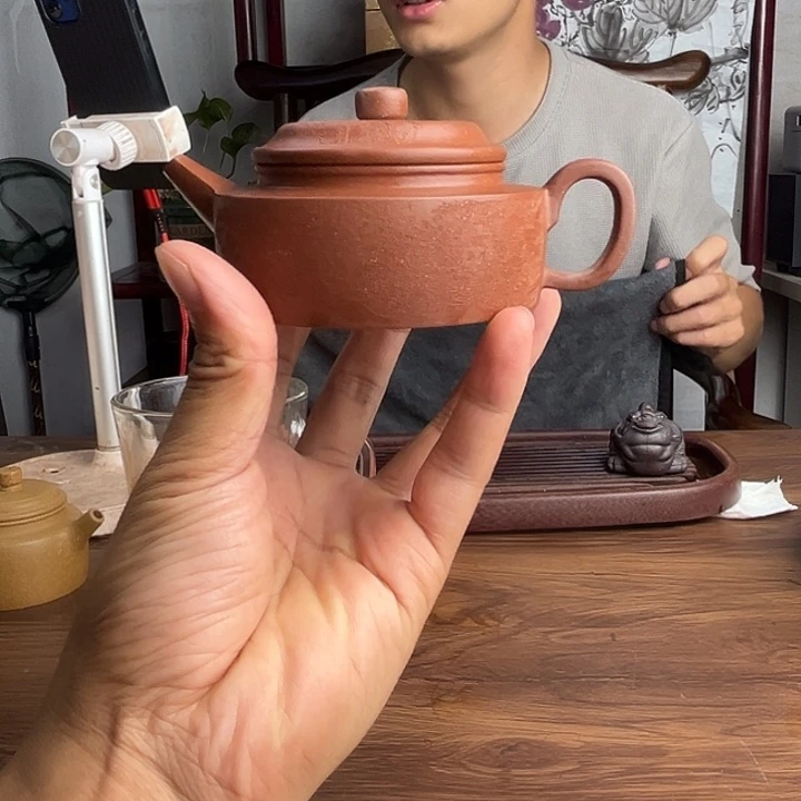 茶壶紫砂原矿老紫泥平底德钟