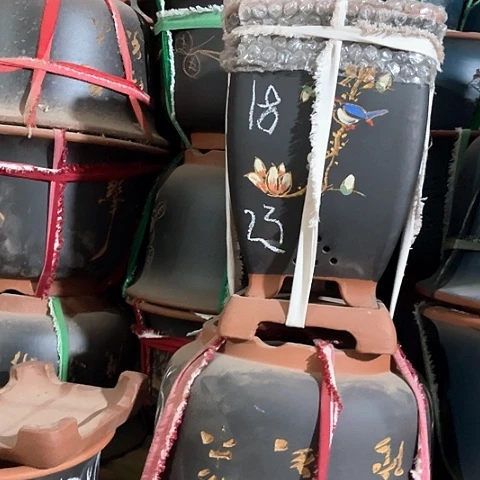 紫砂花盆高四方一只