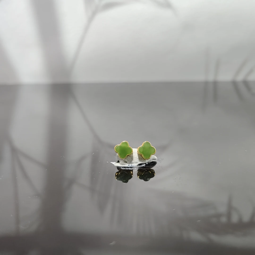 F和田玉碧玉耳饰1898