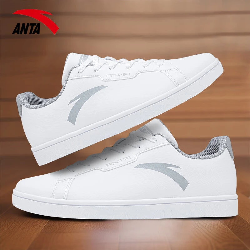 安踏男鞋板鞋2025新款白色防泼水休闲鞋低帮小白鞋官方正品运动鞋