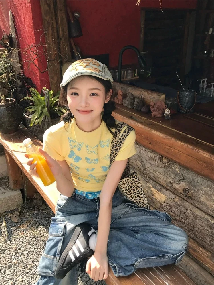 【下单备注编号】辣妹修身t恤时尚性感显瘦秋冬紧身百搭美式韩版