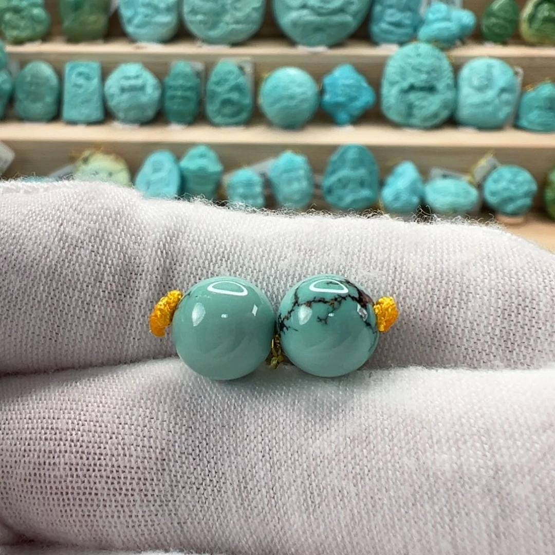 未镶嵌绿松石圆珠8.6mm