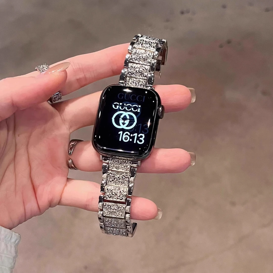 适用华为fit4手表表带满钻FIT4pro新款满天星女士金属四代腕带