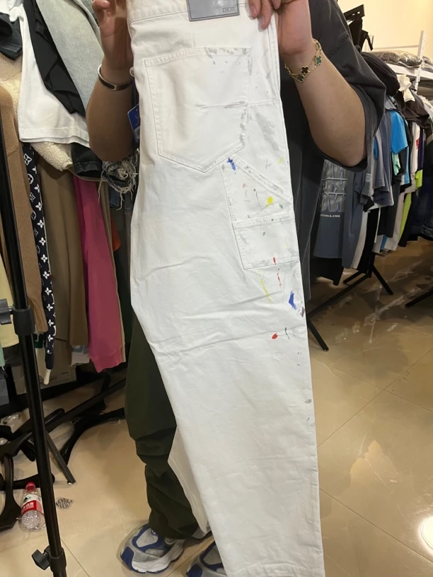 全新未使用 DIOR/迪奥 Dior白色工装裤子