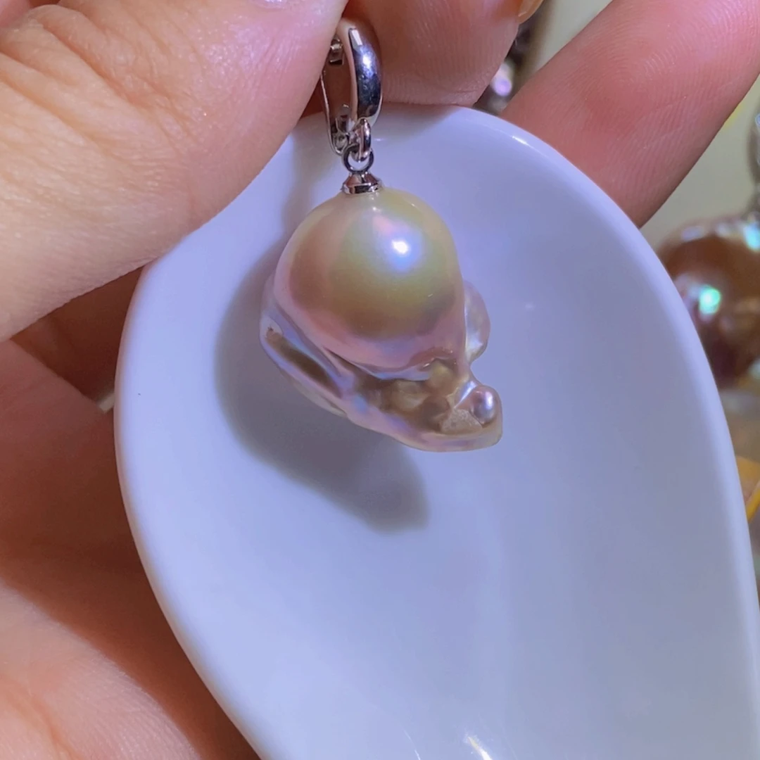 银S925镶嵌淡水珍珠微瑕