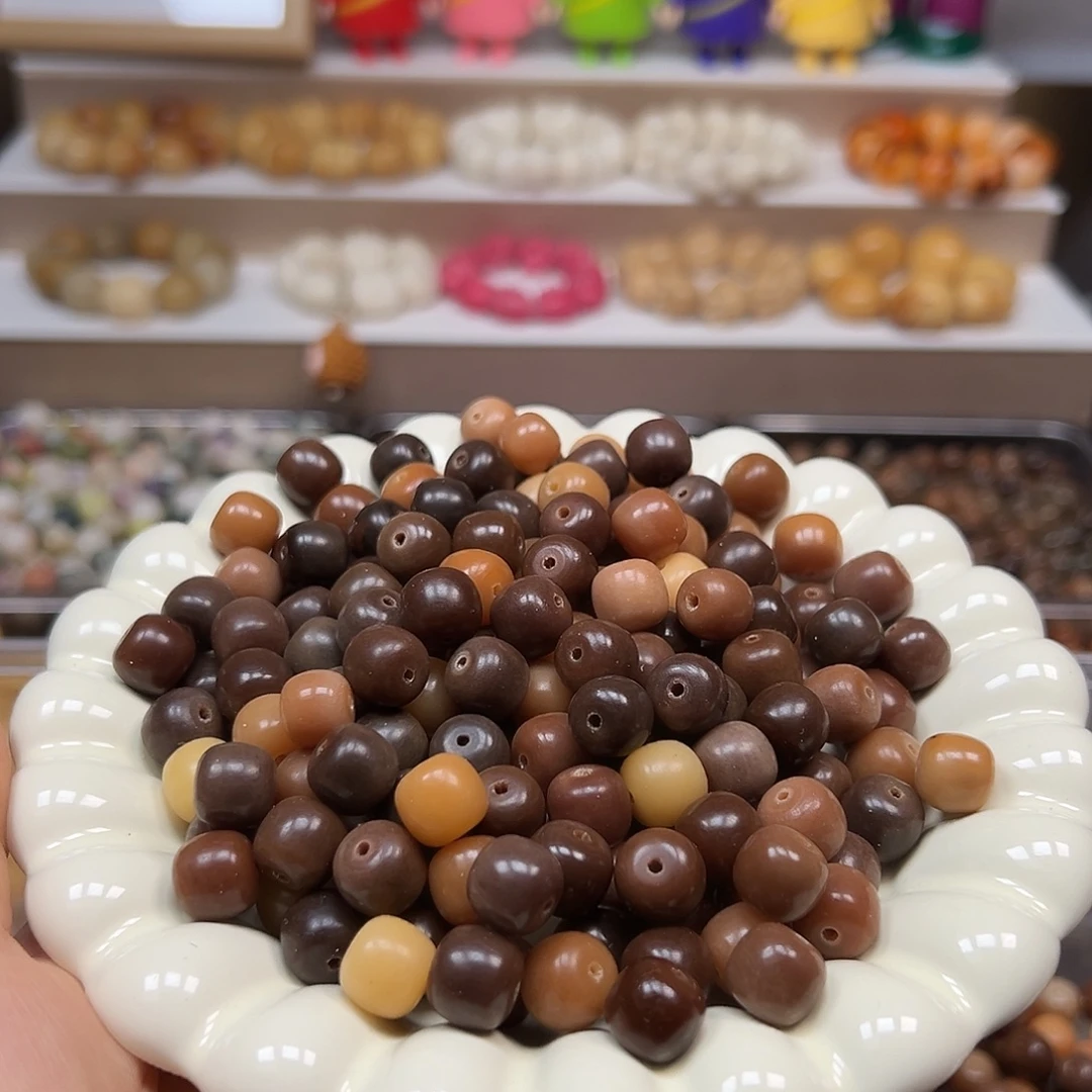 手串菩提根/象牙果微瑕11老料咖桶1000颗