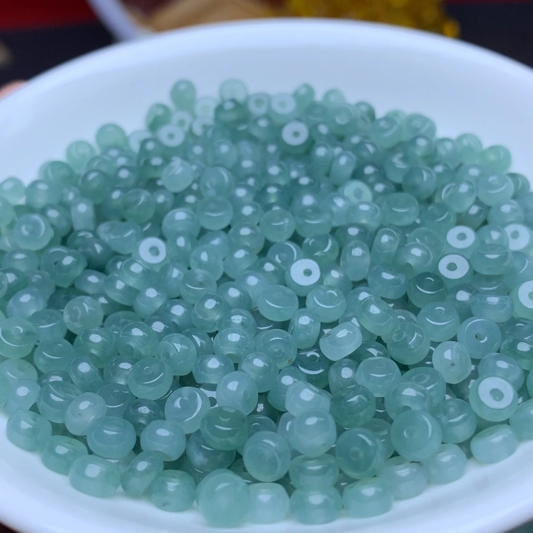 【闪购商品】翡翠手链未镶嵌卡3乘6冰蓝水算盘60个