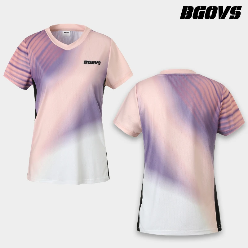 BGOVS韩国2025夏季新品羽毛球服男女速干吸汗运动短袖情侣短袖T