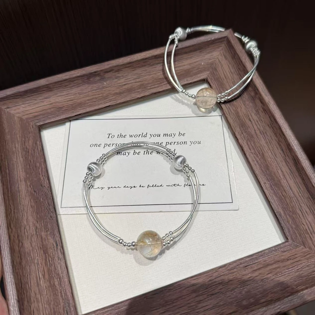 S743 银配12mm+铜发晶 均有瑕 颜色微差 多样性发一