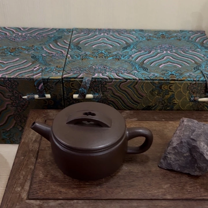 茶壶紫砂黑紫泥汉瓦手工壶