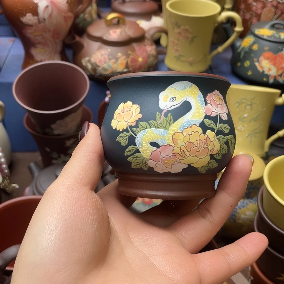 红泥茶杯紫砂主人杯150cc