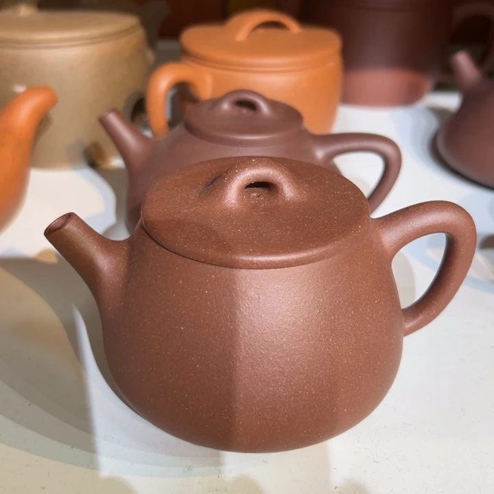 茶壶紫砂紫泥瑕疵高瓢230c c