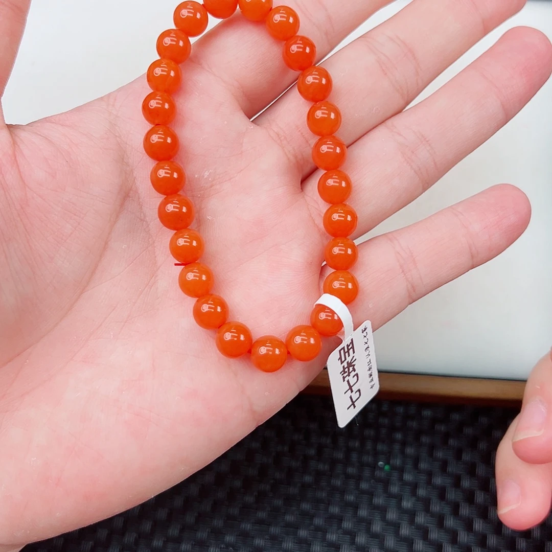 南红玛瑙未镶嵌天然保山杨柳滴水洞亮光手串卡7一条