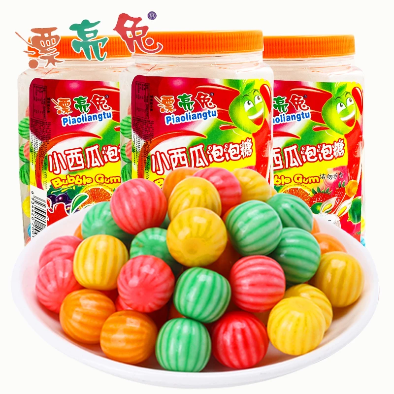 【发五百克】漂亮兔西瓜泡泡糖颗口香糖8090后怀旧小零食儿时经典