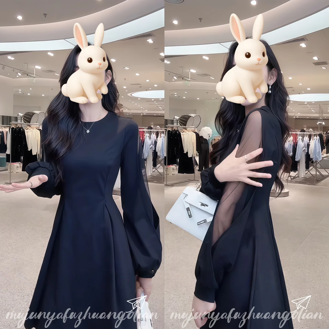 法式赫本风洋气百搭小黑裙高级感千金风收腰显瘦短裙小众气质裙子