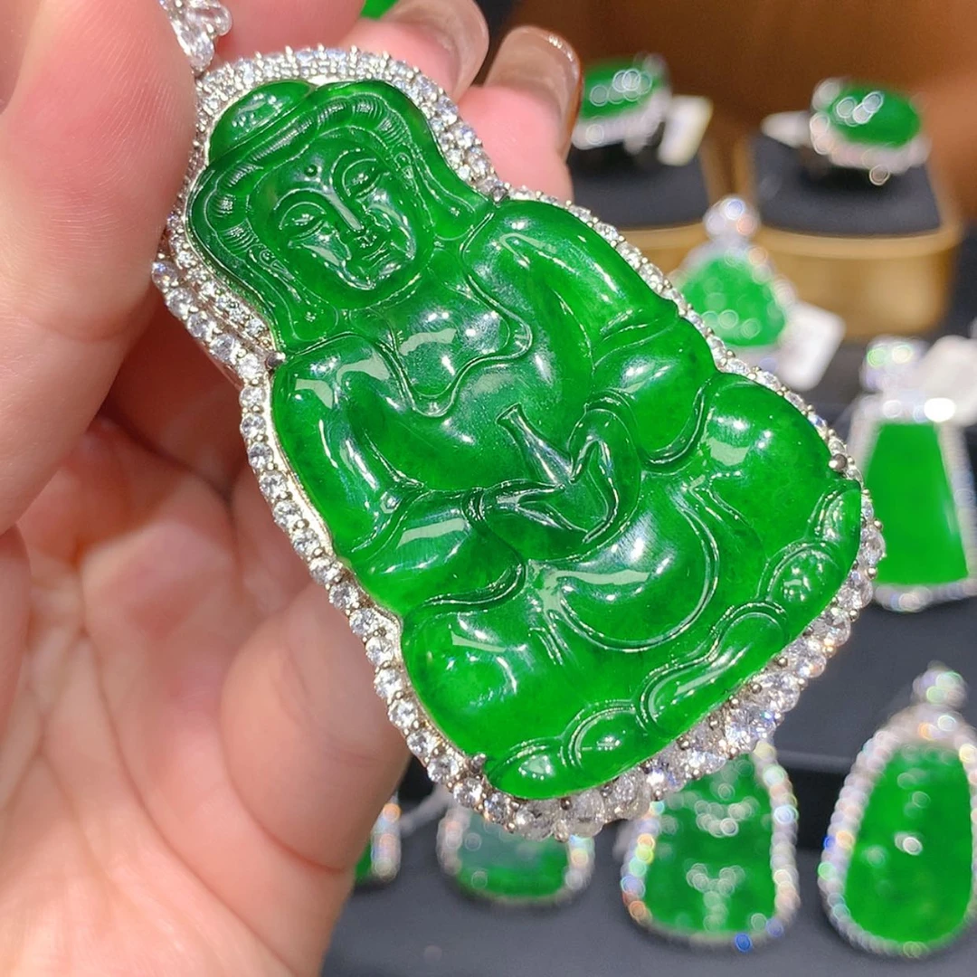 【闪购商品】颈饰银S925镶嵌翡翠柒姐