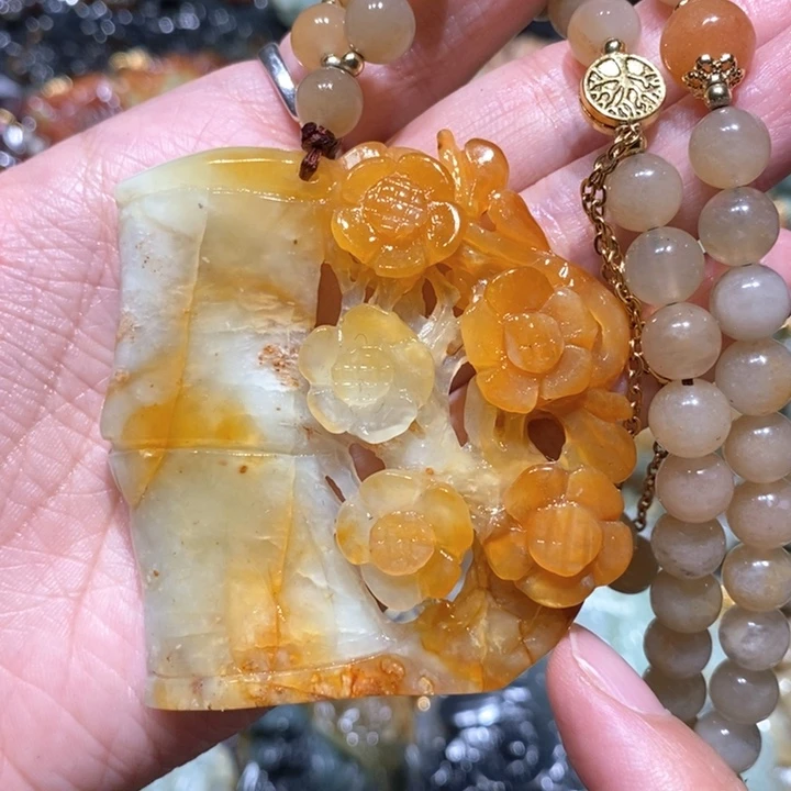 蛇纹石玉毛衣链未镶嵌