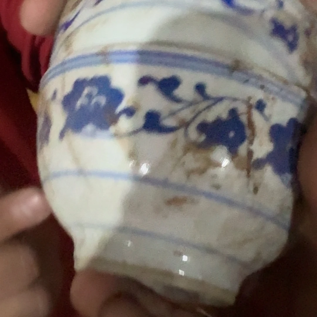 陶景德镇陶瓷.4.5寸青花米饭碗2个