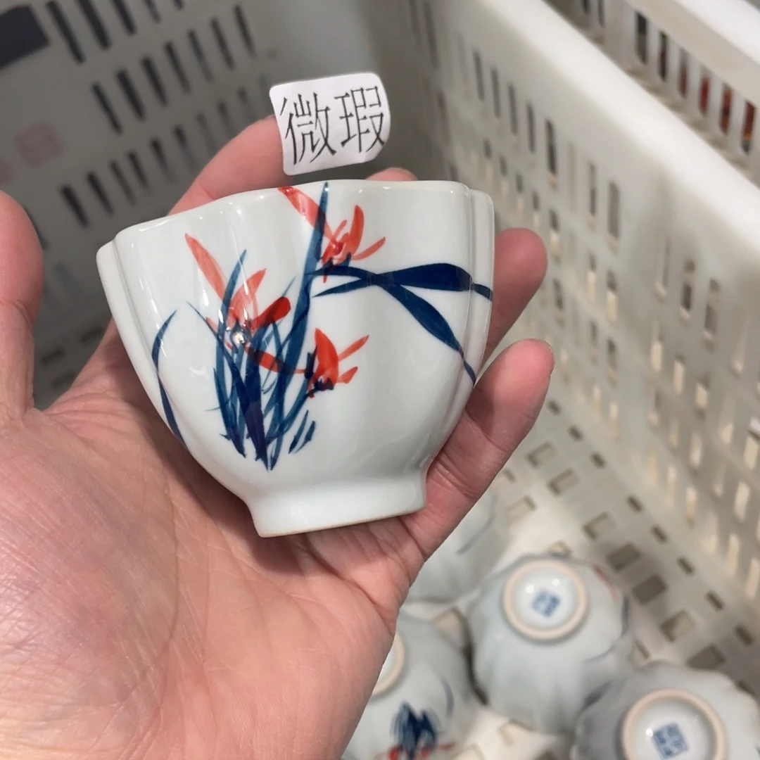 釉下手绘茶具微瑕