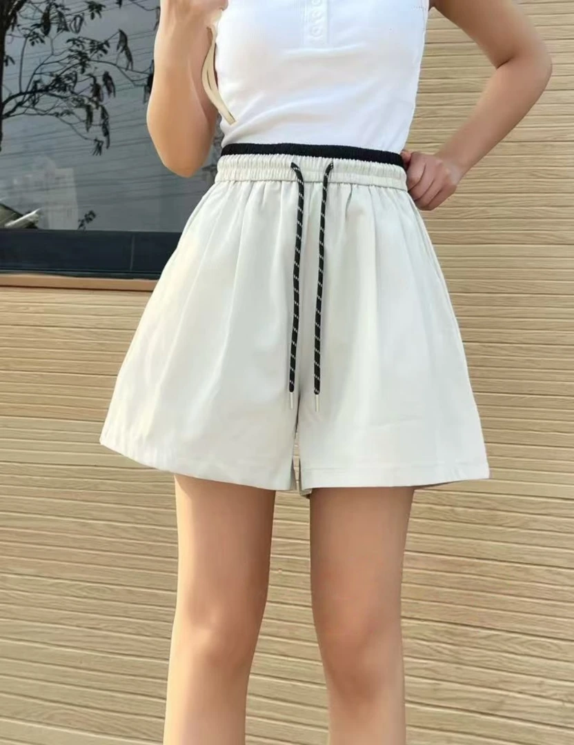 Manmi 欧货撞色拼接松紧腰休闲短裤 1687（K6↓）