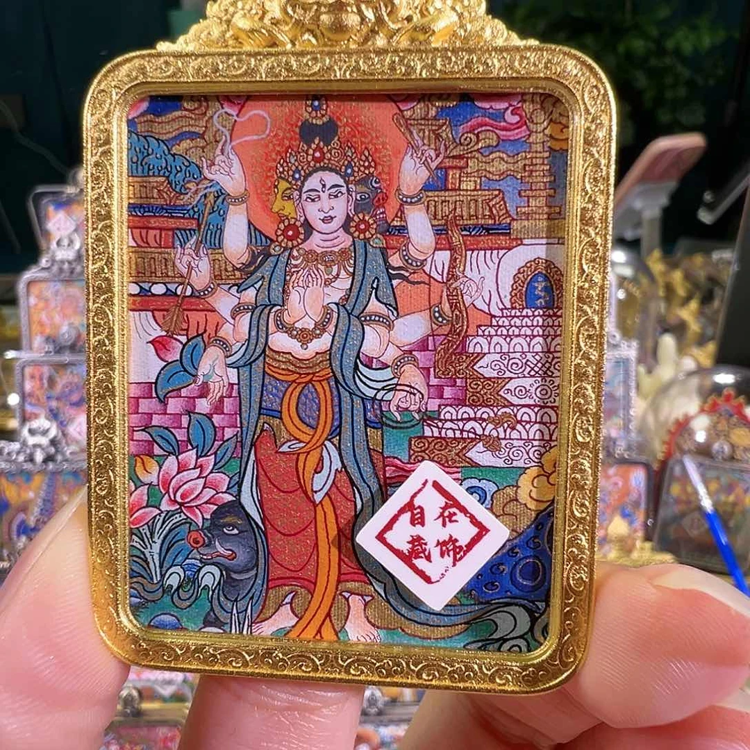 吊坠?****y摩利支天热贡唐卡