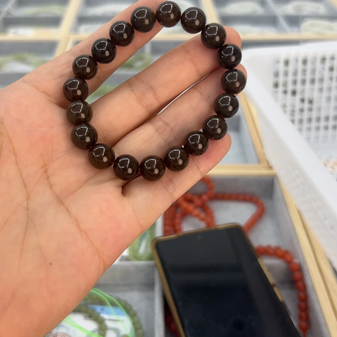 手串未镶嵌和田玉（糖玉）且末糖卡10