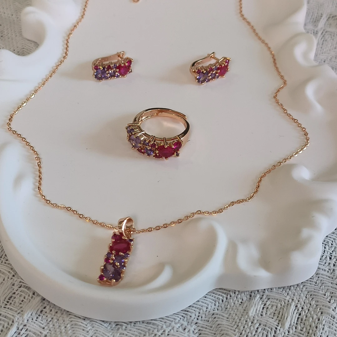 铜合金项链 585kizil altun pason项链三件套