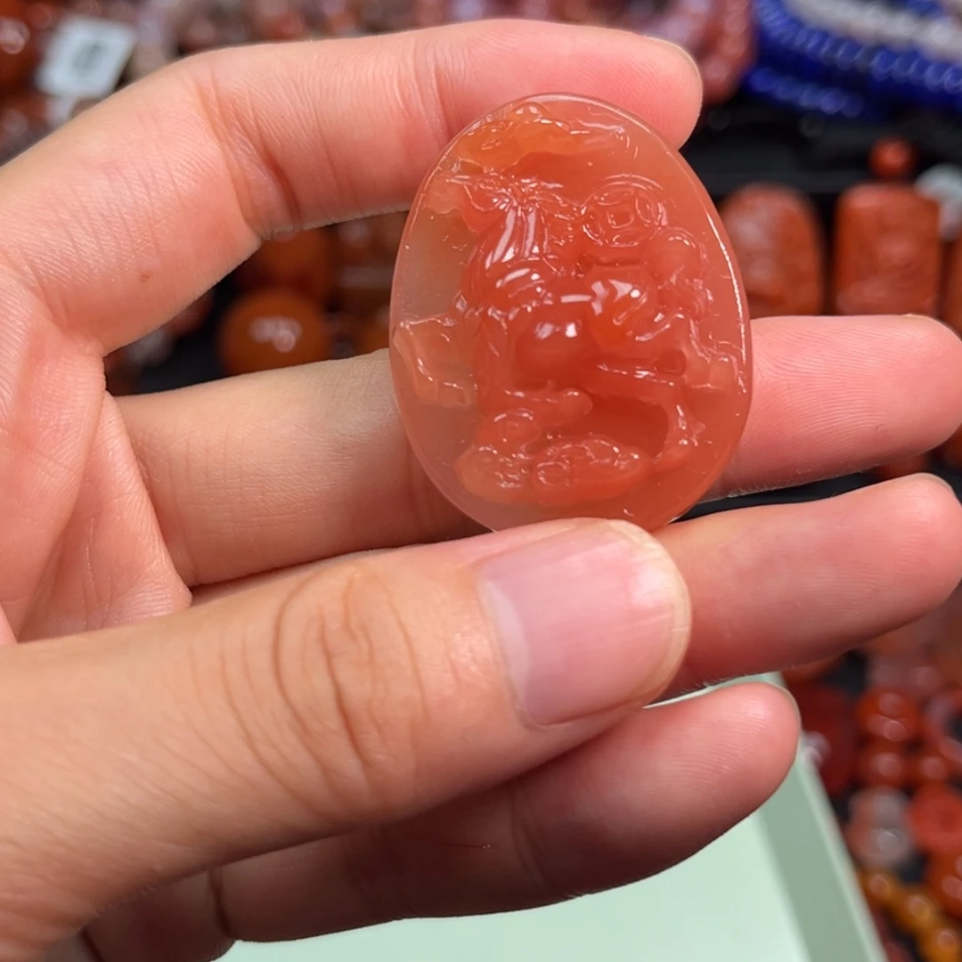 南红玛瑙马吊坠未镶嵌
