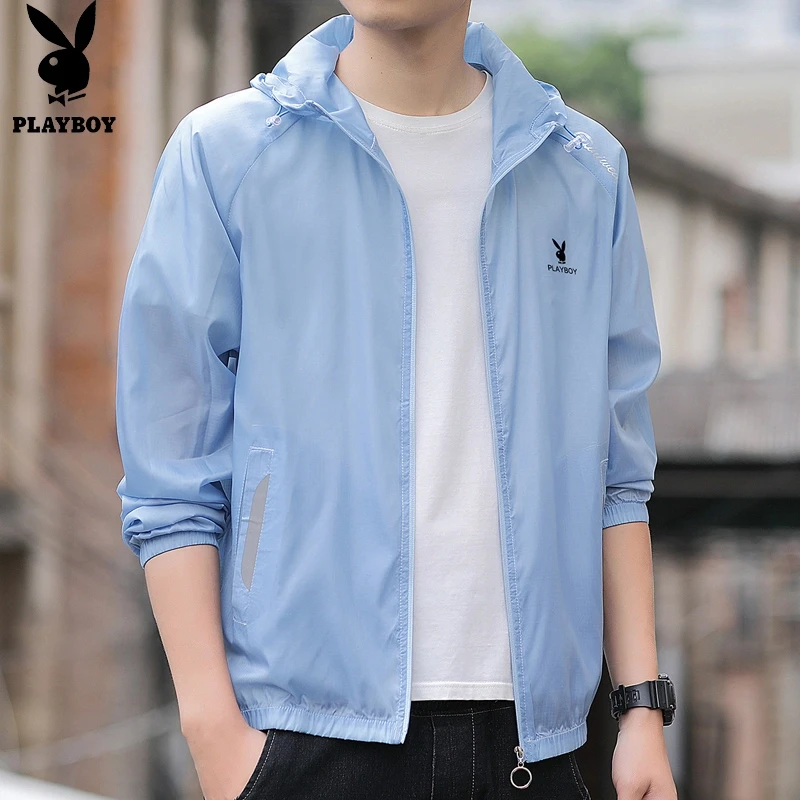 花花公子冰丝防晒衣男士夏季薄款潮流帅气户外休闲钓鱼防晒服外套