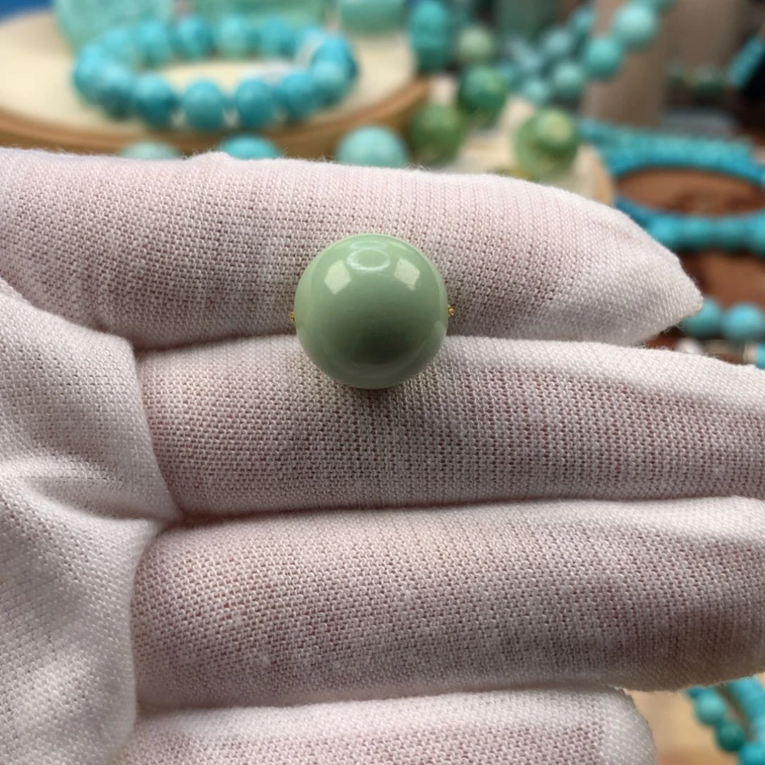 绿松石未镶嵌珠宝奇石13.8mm