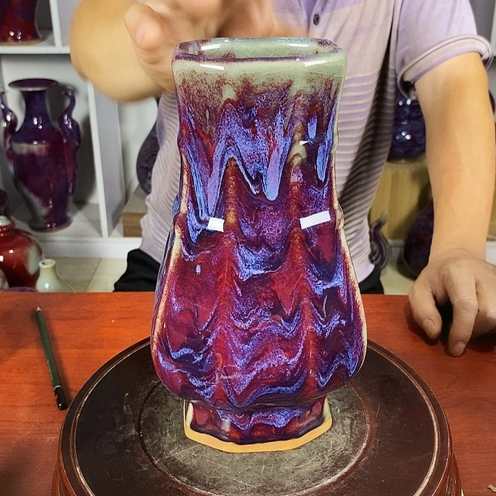瓷片尚峰钧窑作品摆件