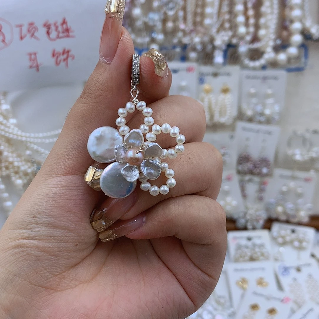 项圈银S925镶嵌淡水珍珠