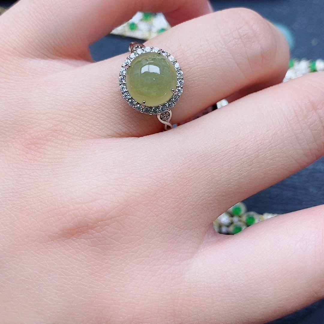 银S925镶嵌戒指翡翠