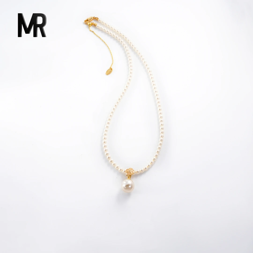 轻奢经典高级感香槟金四叶草贝珠项链（4-11mm40+5cm）珍珠珍珠项链