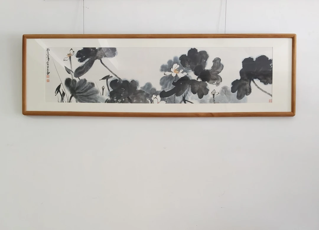 新中式国画带实木框160ⅹ45