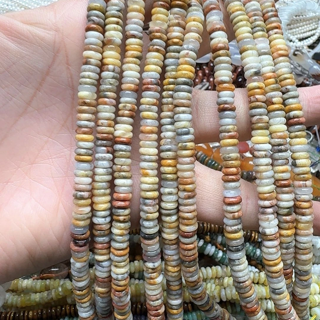 玛瑙/玉髓未镶嵌珠宝半成品一条6mm疯狂玛瑙算盘