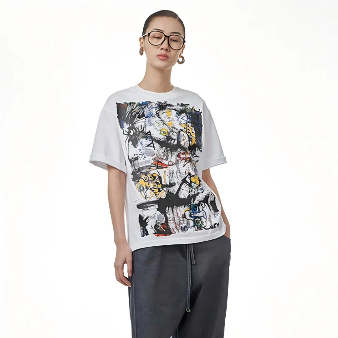 【晨晨甄选】ZHUCHONGYUN时尚印花休闲百搭上衣C1DE25827