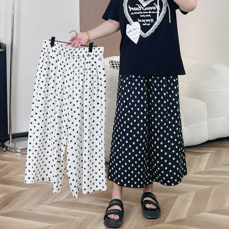 断码捡漏~清迈花园 / 清爽亲肤波点阔腿裤11128花契200斤胖mm