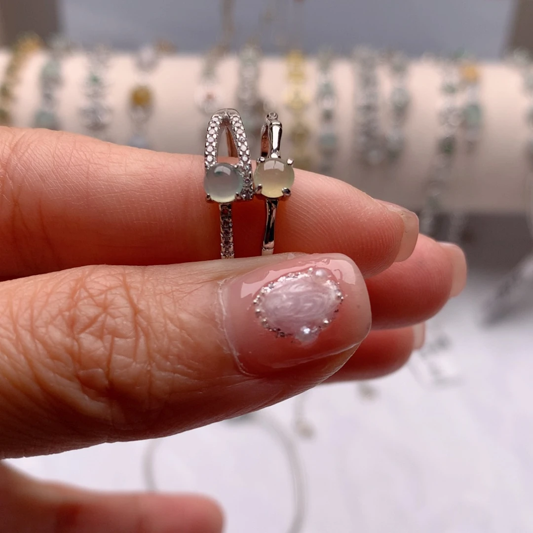 翡翠戒指银S925镶嵌z****x1111111