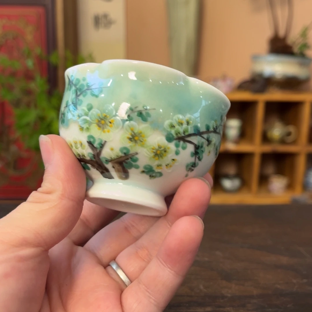 杯柴烧手工手绘陶瓷